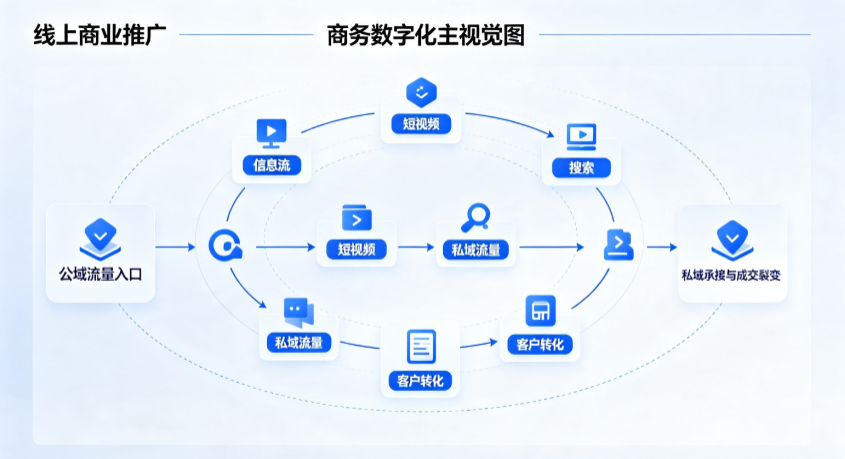 黄冈线上商业推广怎么做？全域流量闭环搭建与低成本转化实战指南